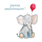 &Eacute;l&eacute;phant mignon pour un joyeux anniversaire